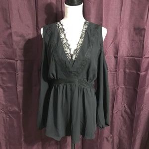 Lane Bryant witchy cold shoulder top